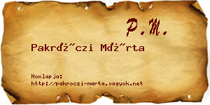 Pakróczi Márta névjegykártya